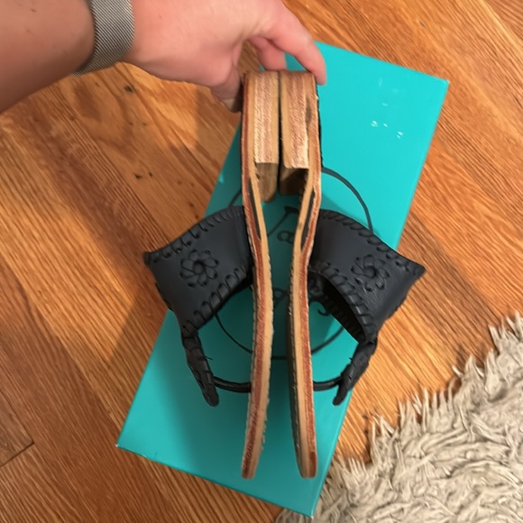 Jack Rogers Jacks Flat Sandal Size 6 Navy Blue - Picture 2 of 6